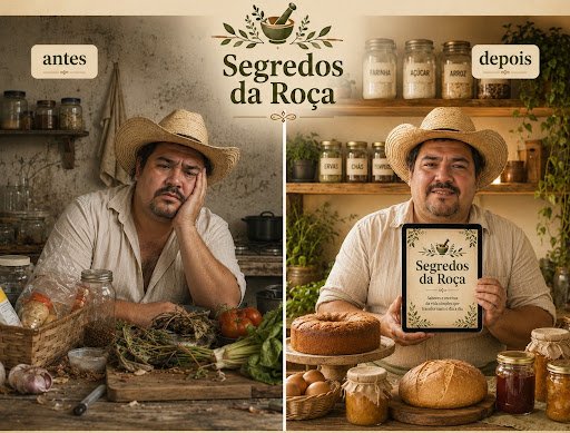 Before and after transformation of a rural man using the secrets of the countryside book